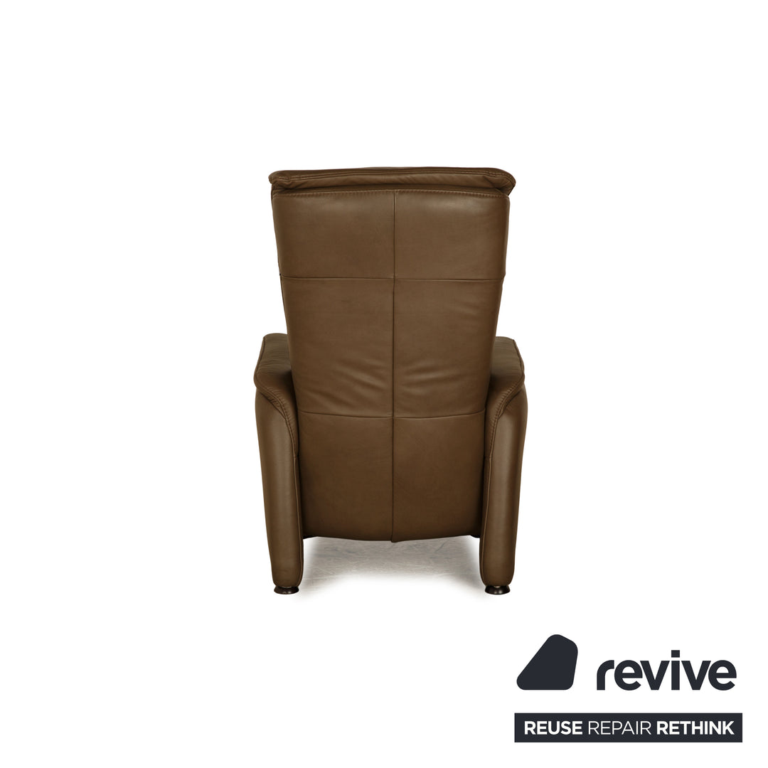 Fauteuil en cuir Hukla marron