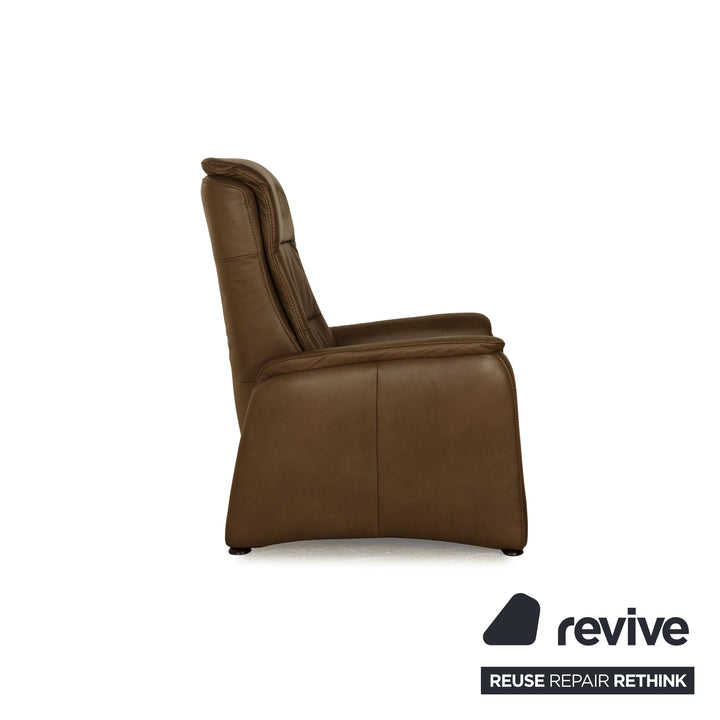 Fauteuil en cuir Hukla marron