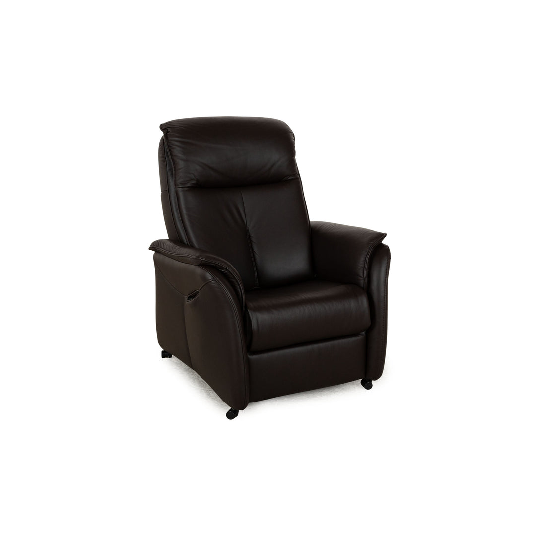 Fauteuil en cuir Hukla marron fonction électrique aide à se relever