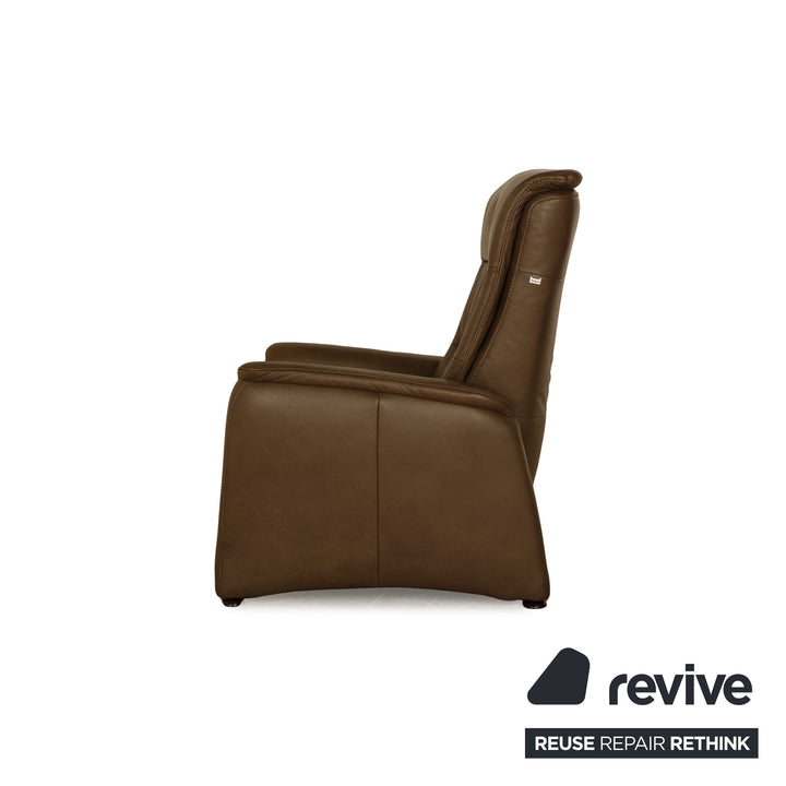 Fauteuil en cuir Hukla marron