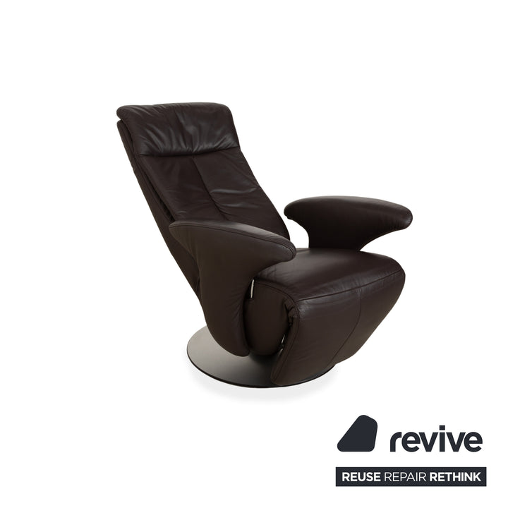 Hukla Leder Sessel Braun manuelle Funktion