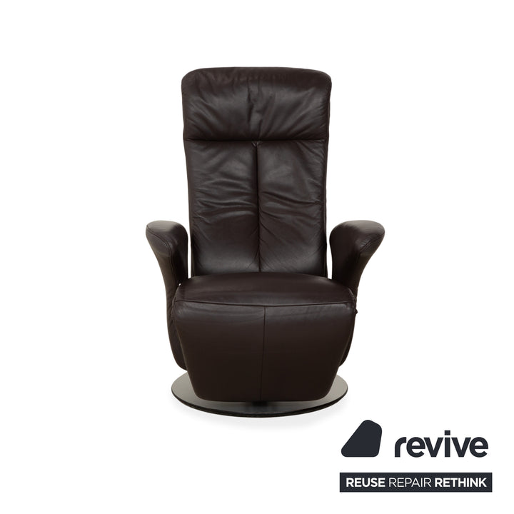 Hukla Leder Sessel Braun manuelle Funktion