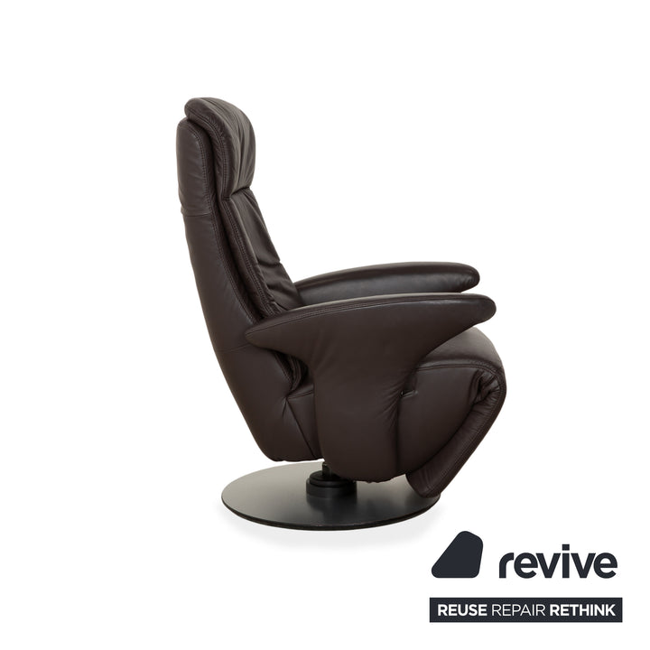 Hukla Leder Sessel Braun manuelle Funktion