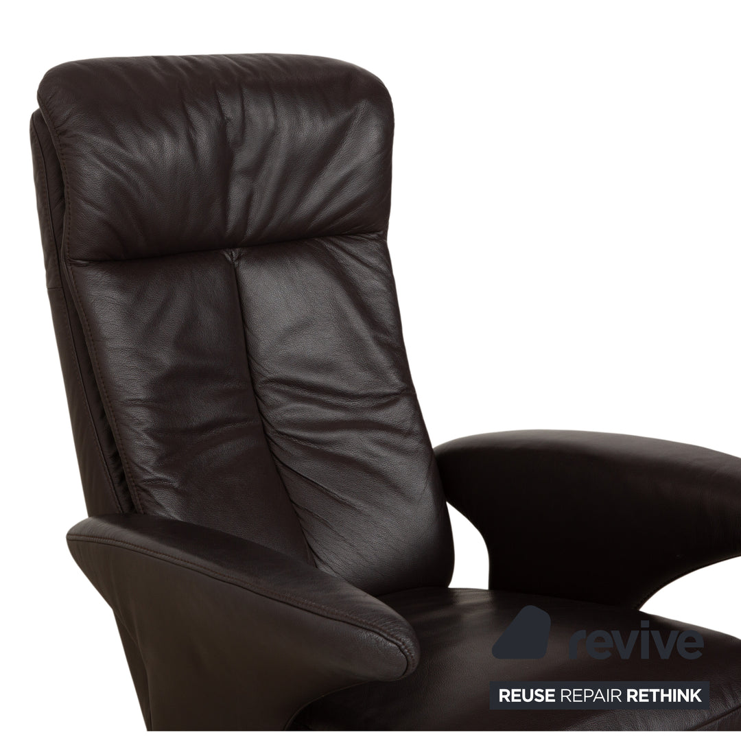 Hukla Leather Armchair Brown Manual Function