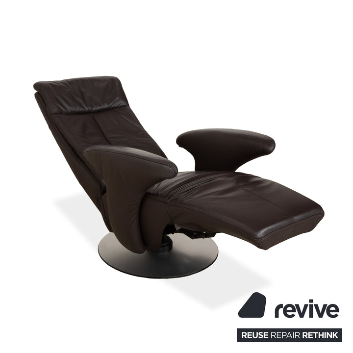 Hukla Leder Sessel Braun manuelle Funktion