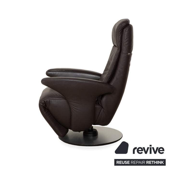 Hukla Leder Sessel Braun manuelle Funktion