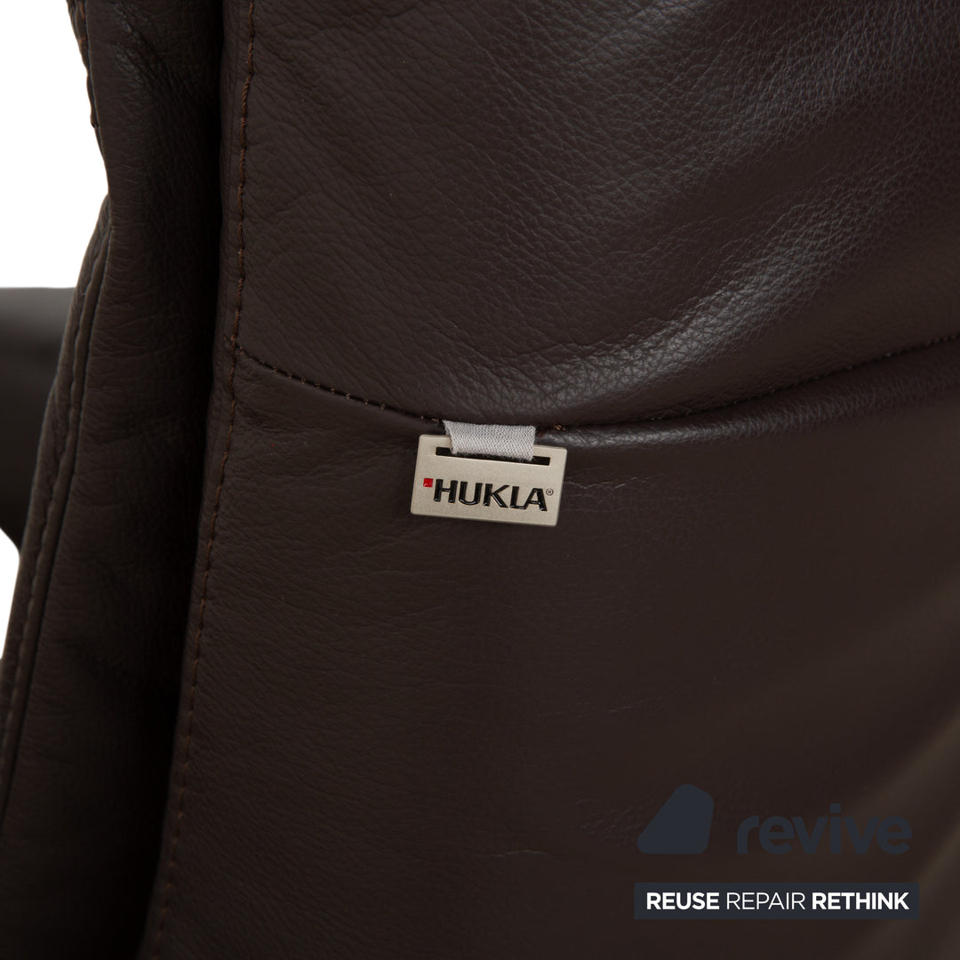Hukla Leder Sessel Braun manuelle Funktion