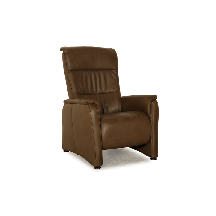 Fauteuil en cuir Hukla marron