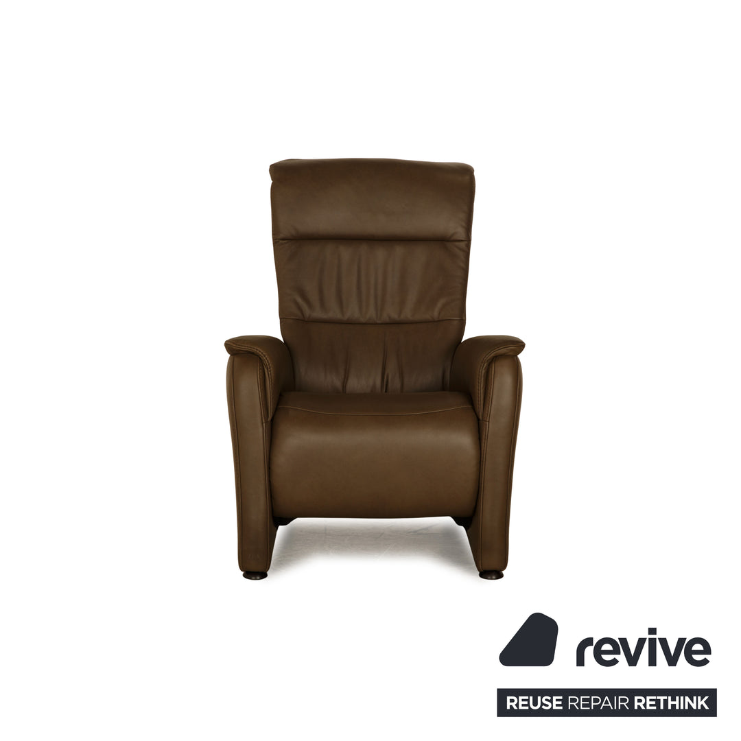 Fauteuil en cuir Hukla marron