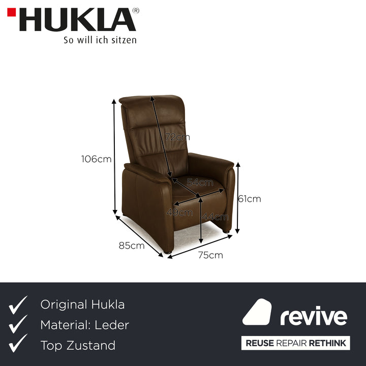 Fauteuil en cuir Hukla marron