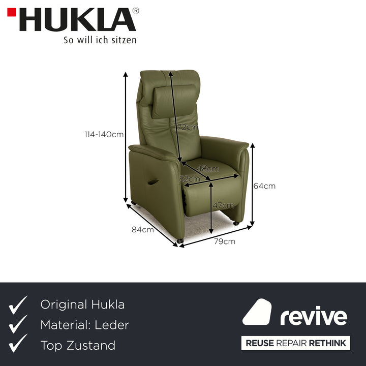 Hukla Leder Sessel Grün elektrische Aufstehhilfe Funktion