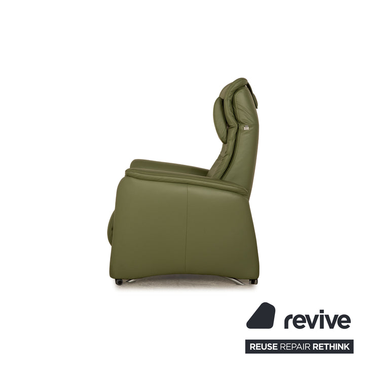 Hukla leather armchair green electric stand-up function
