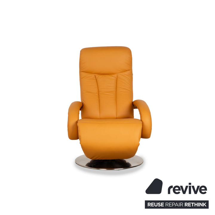 Hukla Leather Armchair Orange Yellow manual function