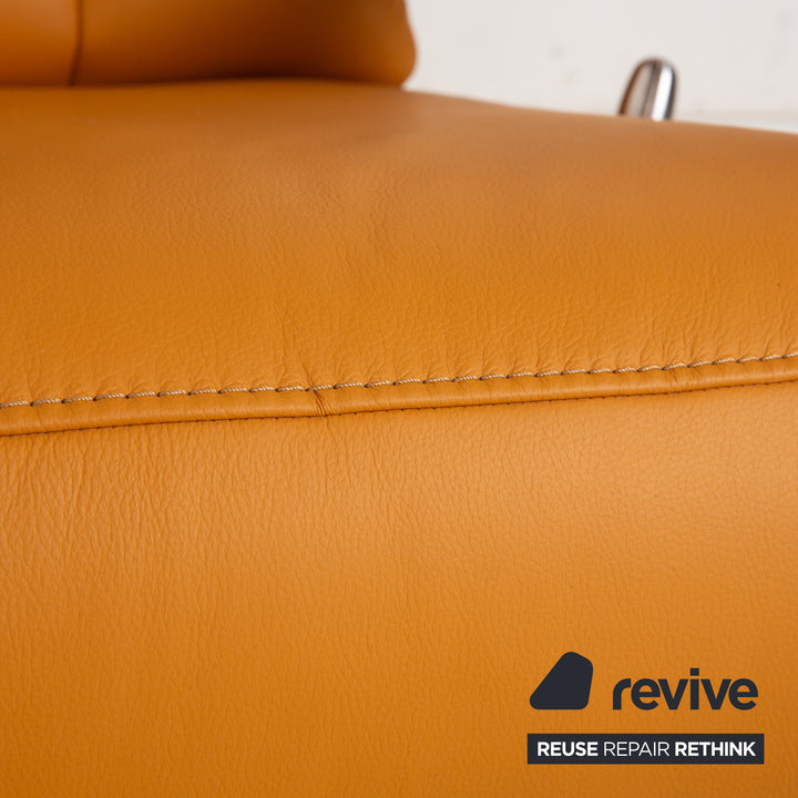 Hukla Leather Armchair Orange Yellow manual function