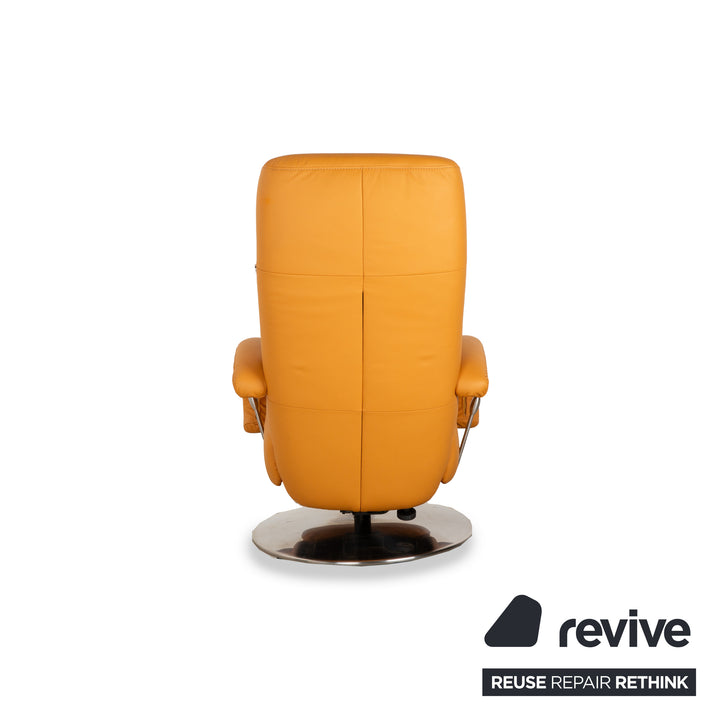 Hukla Leather Armchair Orange Yellow manual function