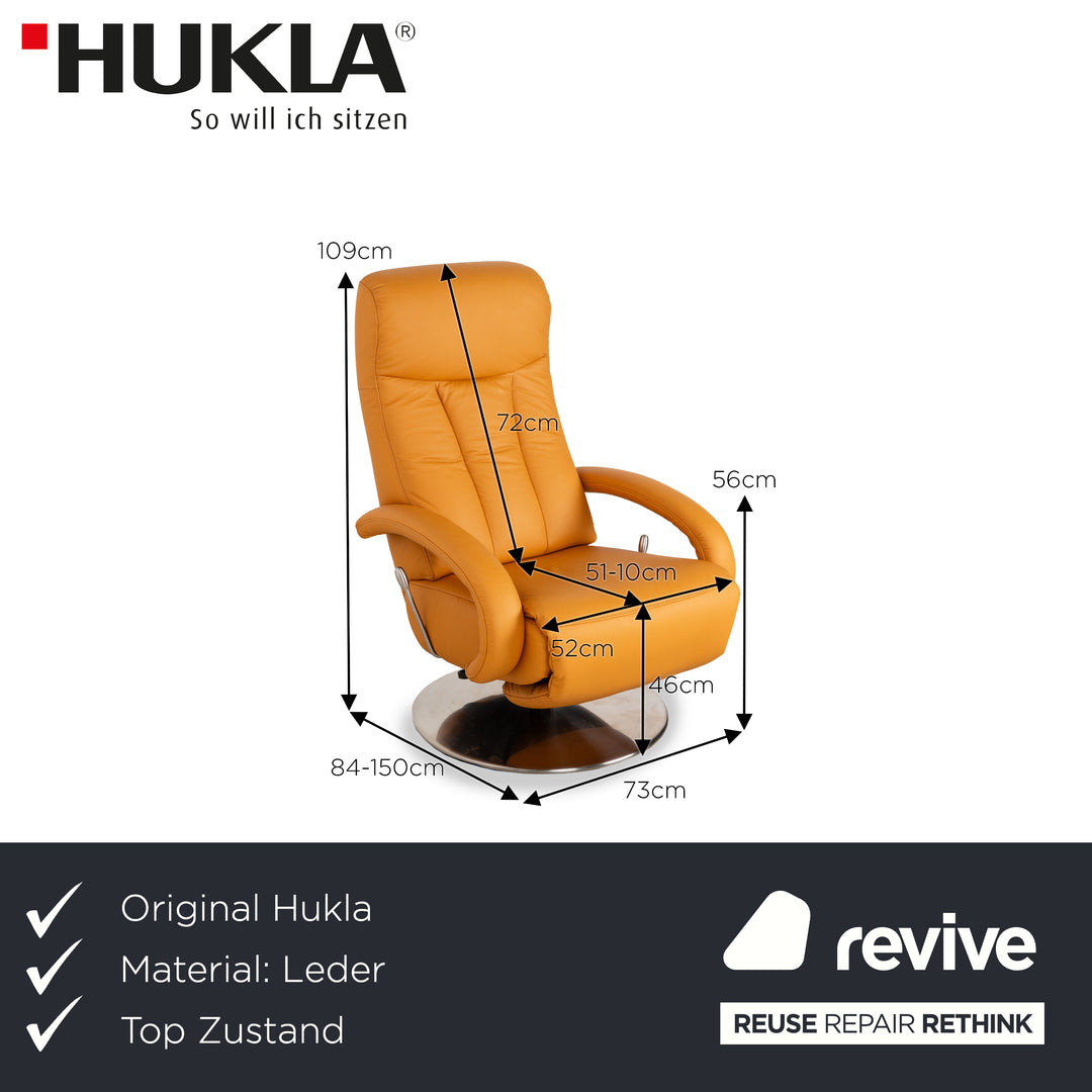 Hukla Leather Armchair Orange Yellow manual function