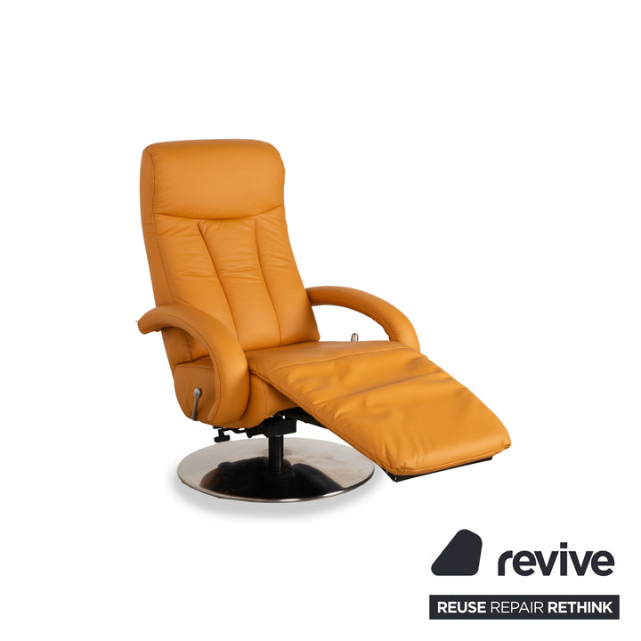 Hukla Leather Armchair Orange Yellow manual function