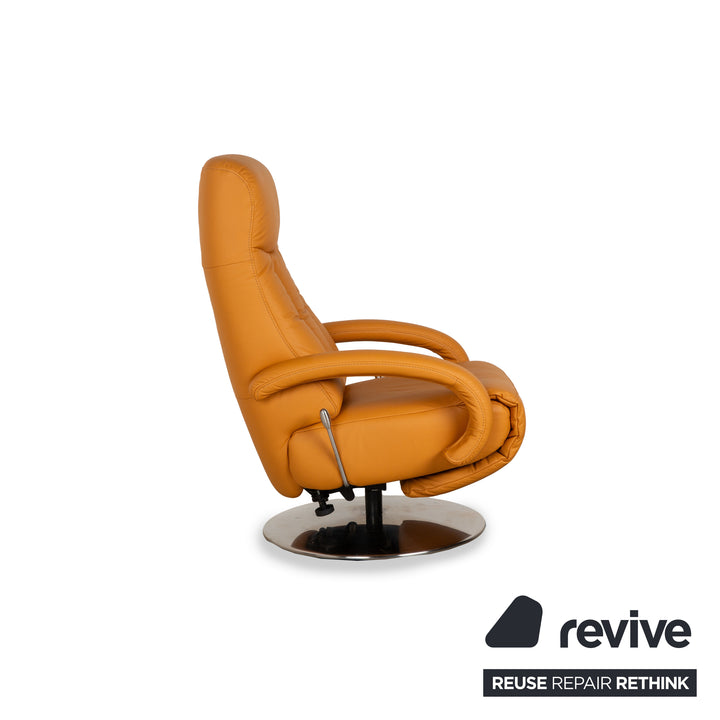 Hukla Leather Armchair Orange Yellow manual function