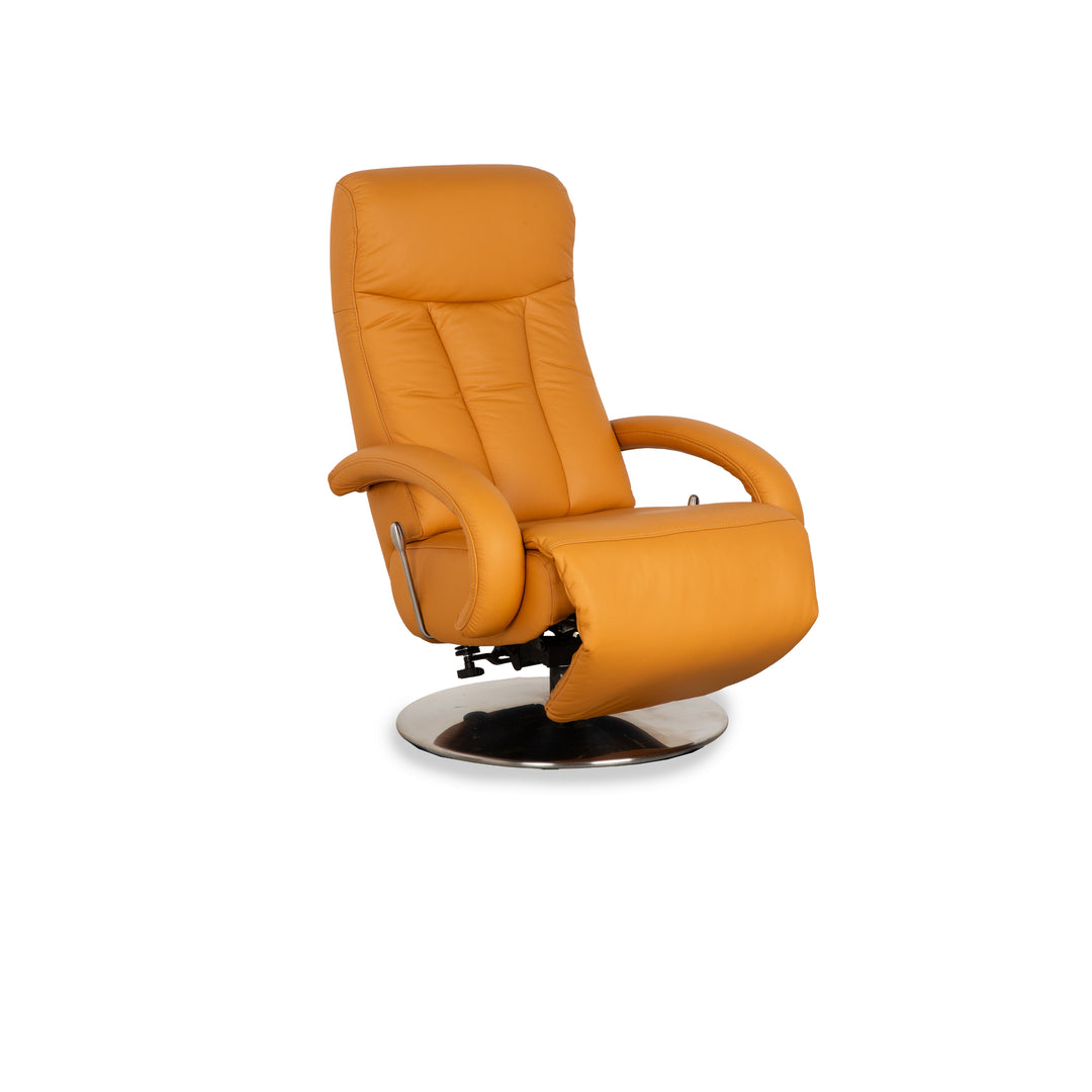 Hukla Leather Armchair Orange Yellow manual function