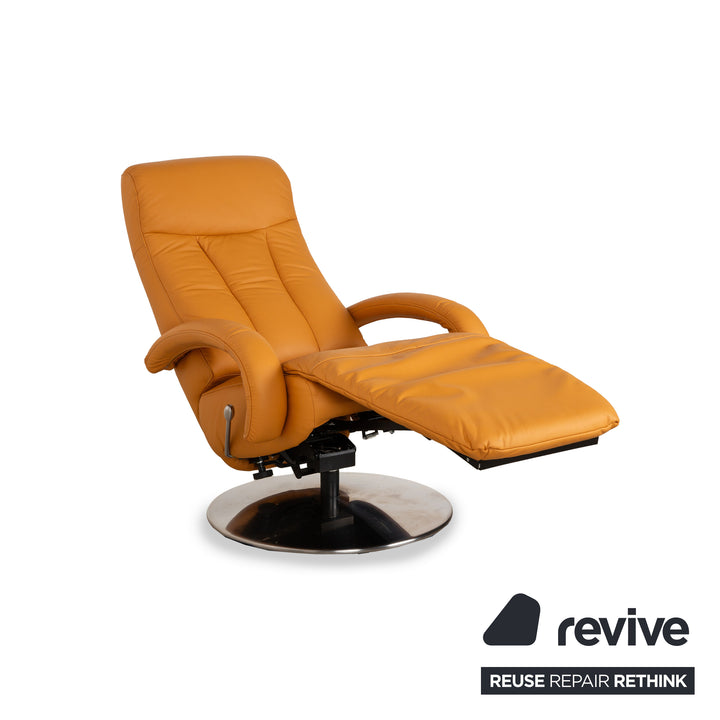 Hukla Leather Armchair Orange Yellow manual function