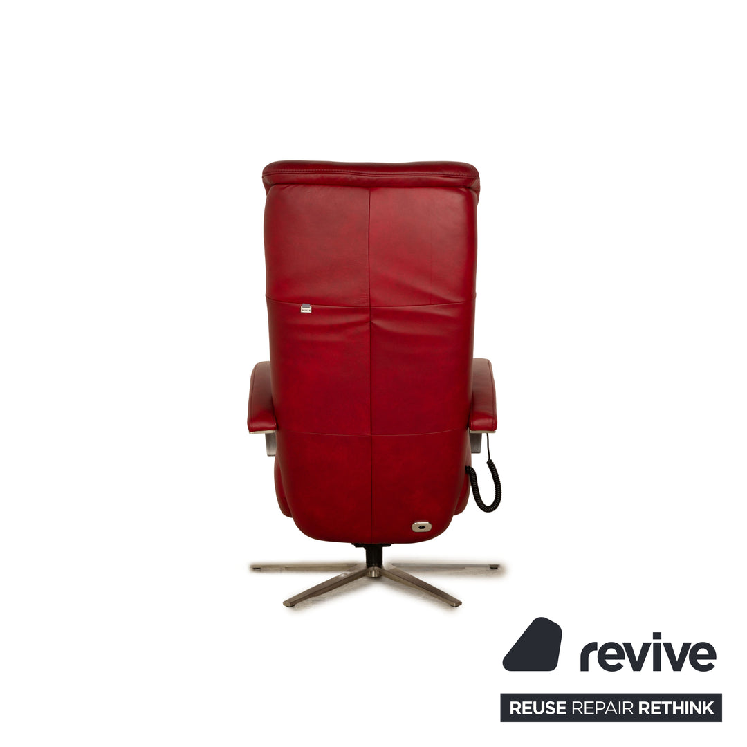 Hukla Leder Sessel Rot elektrische Funktion