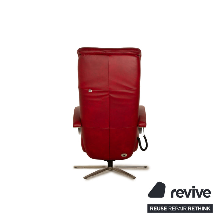 Hukla leather armchair red electric function