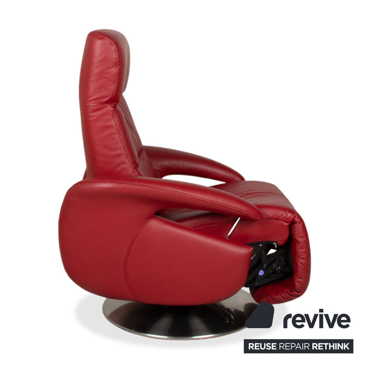 Hukla Leder Sessel Rot elektrische Funktion Relaxfunktion