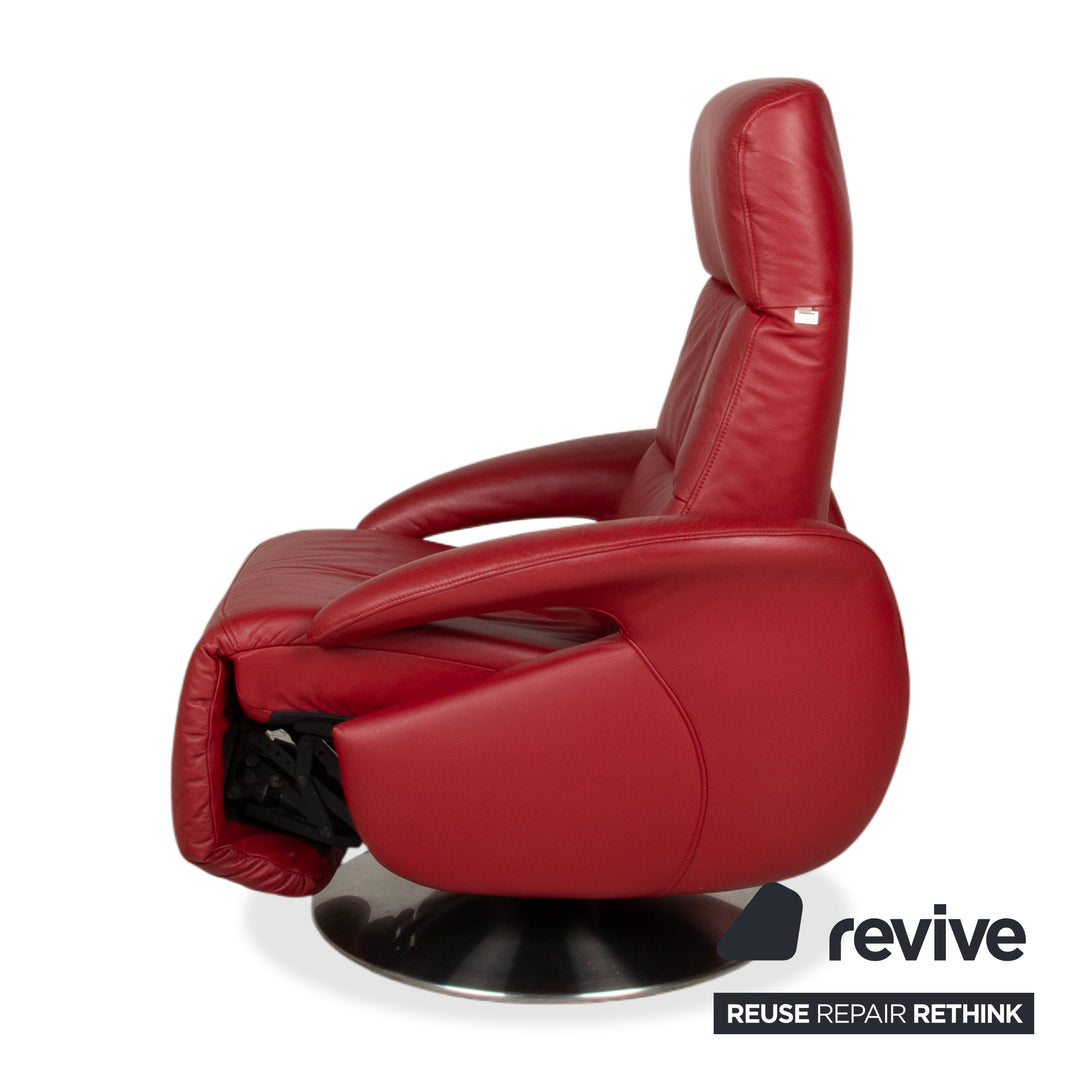 Hukla Leder Sessel Rot elektrische Funktion Relaxfunktion