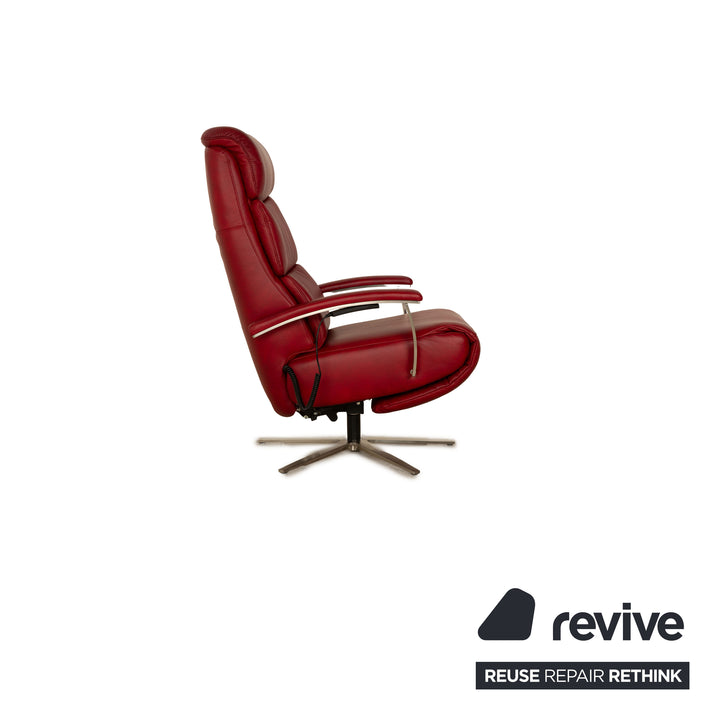 Hukla leather armchair red electric function