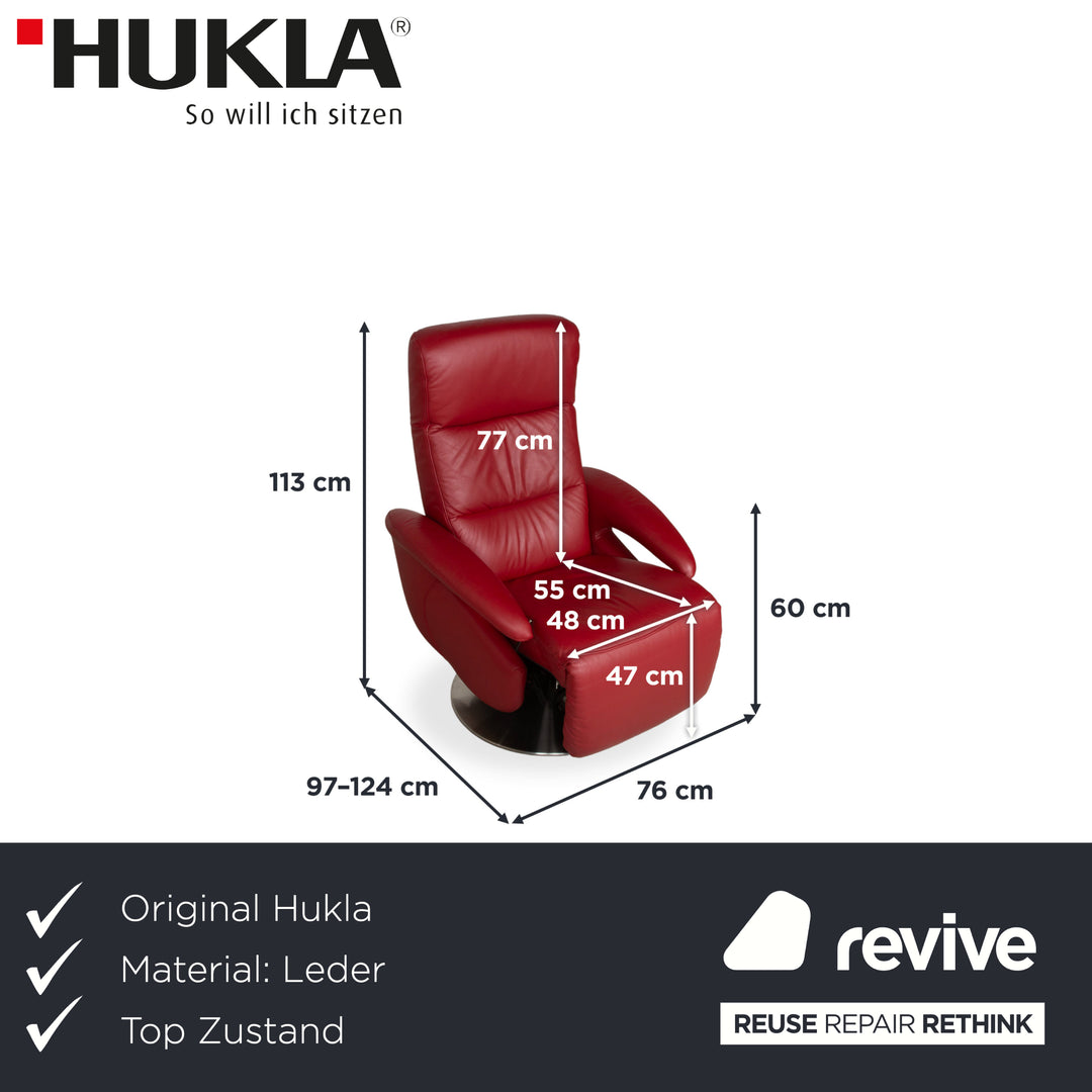 Hukla Leder Sessel Rot elektrische Funktion Relaxfunktion
