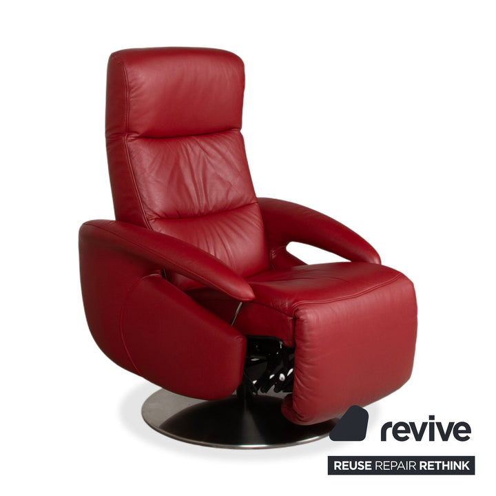 Hukla Leder Sessel Rot elektrische Funktion Relaxfunktion