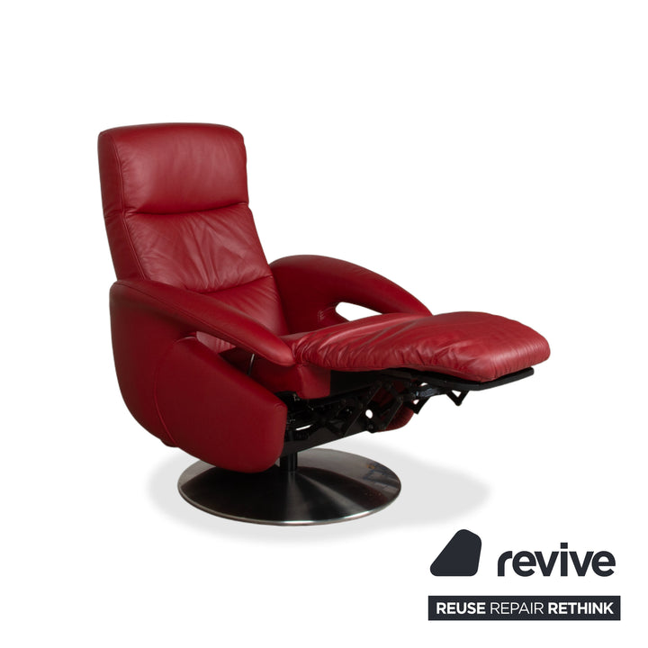 Hukla Leder Sessel Rot elektrische Funktion Relaxfunktion