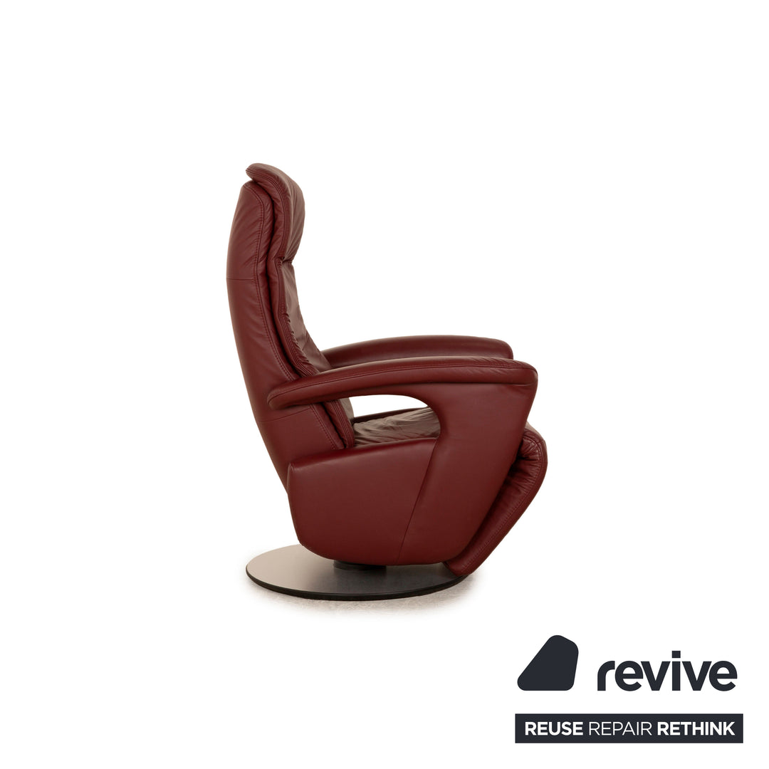 Hukla leather armchair red manual function relaxation chair