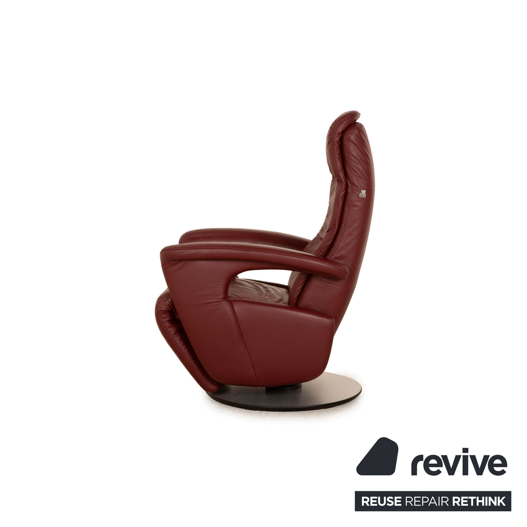 Hukla leather armchair red manual function relaxation chair