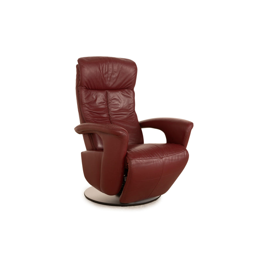 Hukla leather armchair red manual function relaxation chair