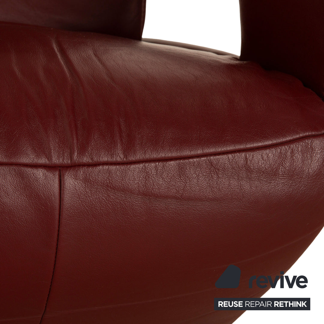 Hukla leather armchair red manual function relaxation chair