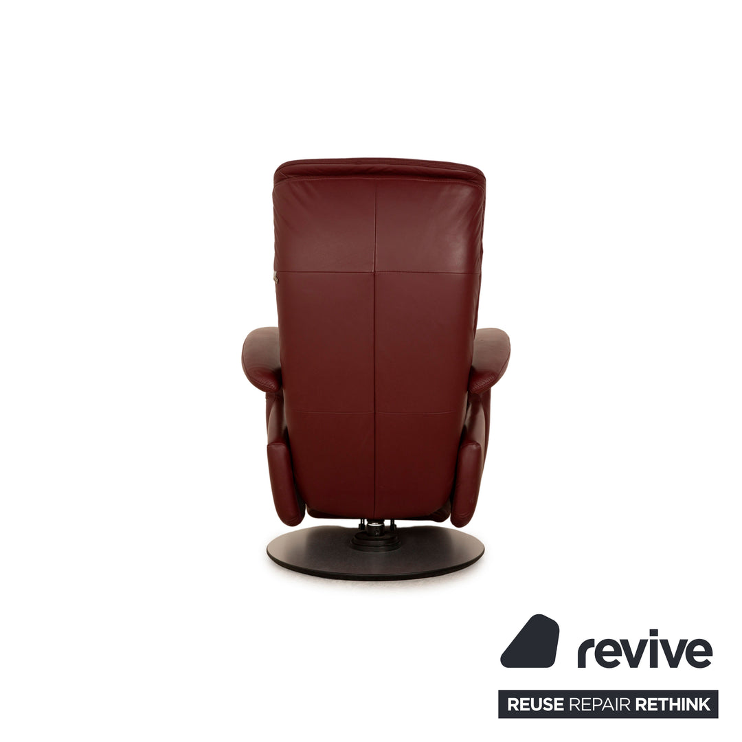 Hukla leather armchair red manual function relaxation chair