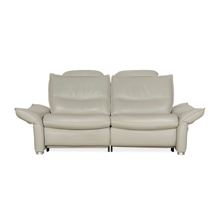 Hukla Leder Zweisiter Grau elektrische Funktion Sofa Couch