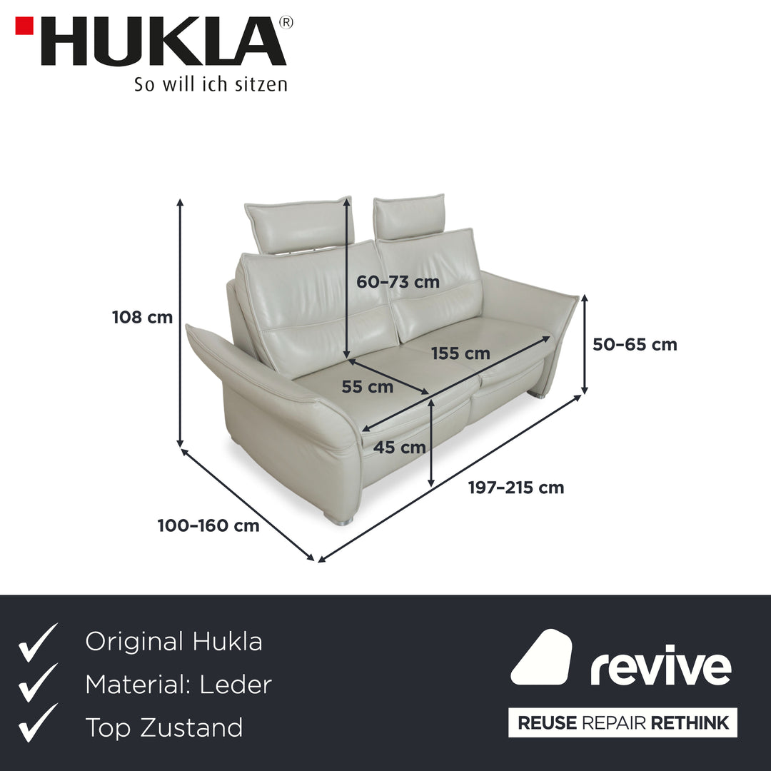 Hukla Leather Two-seater Grey Electric Function Sofa Couch
