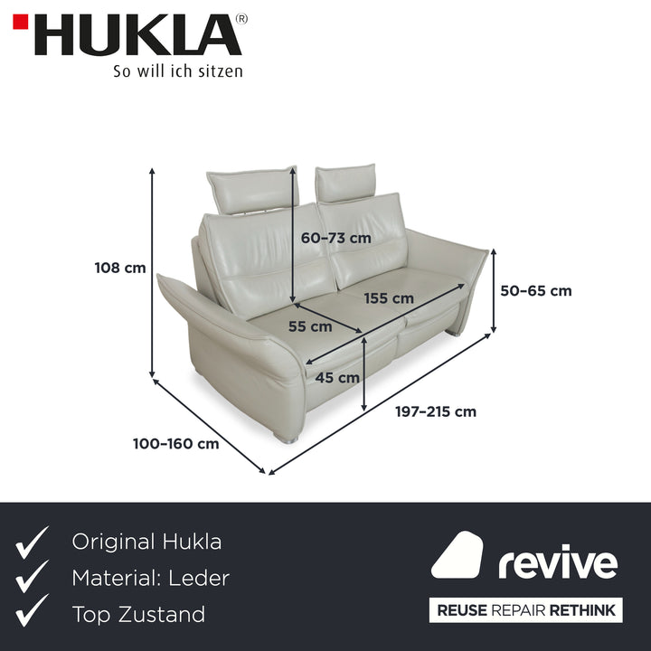 Hukla Leather Two-seater Grey Electric Function Sofa Couch