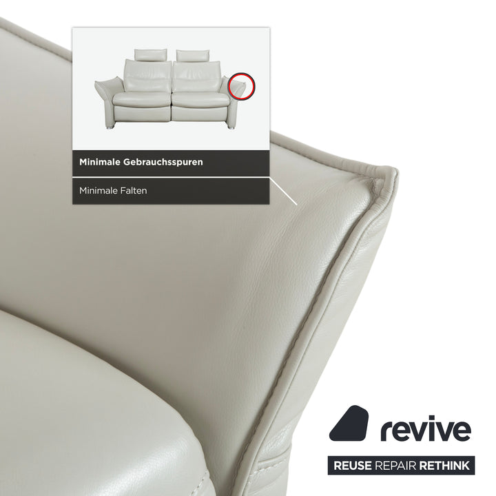 Hukla Leather Two-seater Grey Electric Function Sofa Couch
