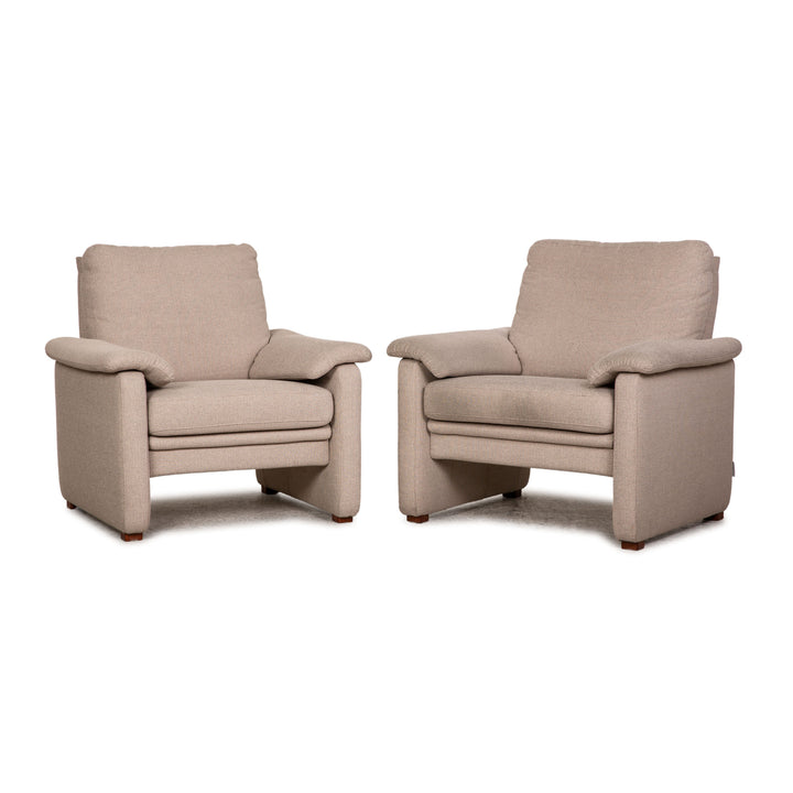 HUKLA fabric armchair set beige