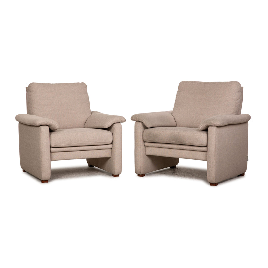 HUKLA fabric armchair set beige