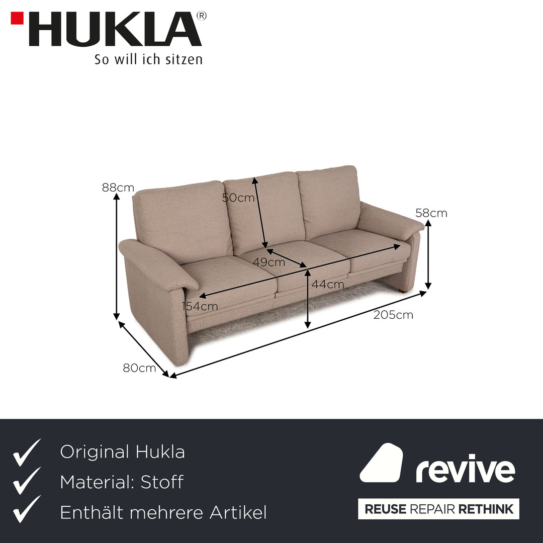 HUKLA fabric sofa set beige three-seater armchair sofa