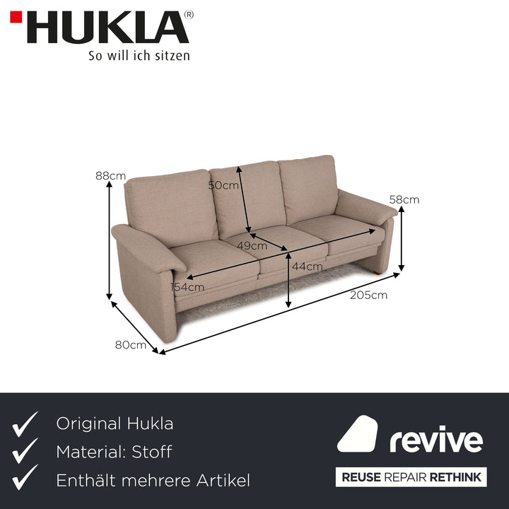 HUKLA fabric sofa set beige three-seater armchair sofa