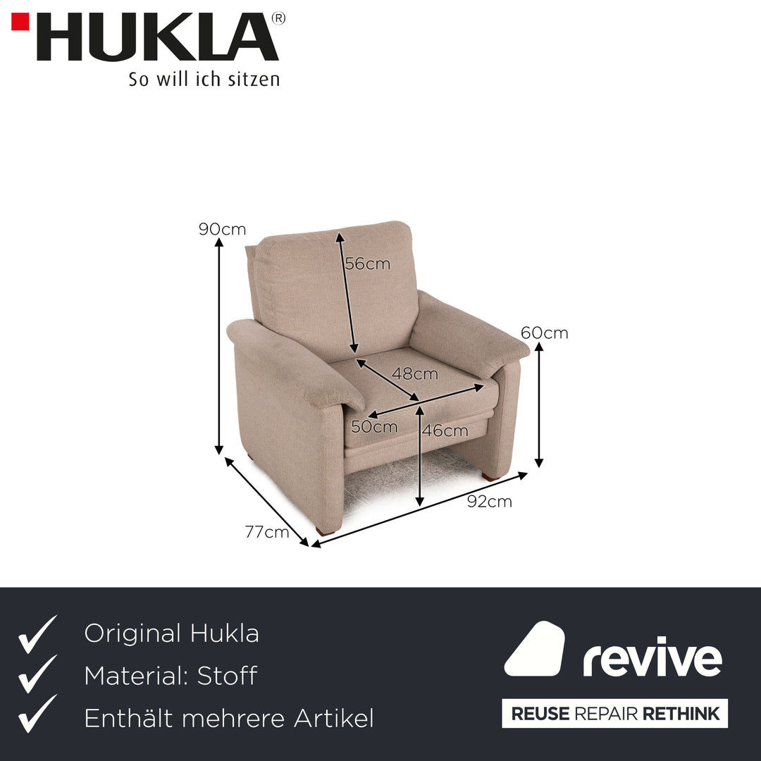 HUKLA fabric sofa set beige three-seater armchair sofa