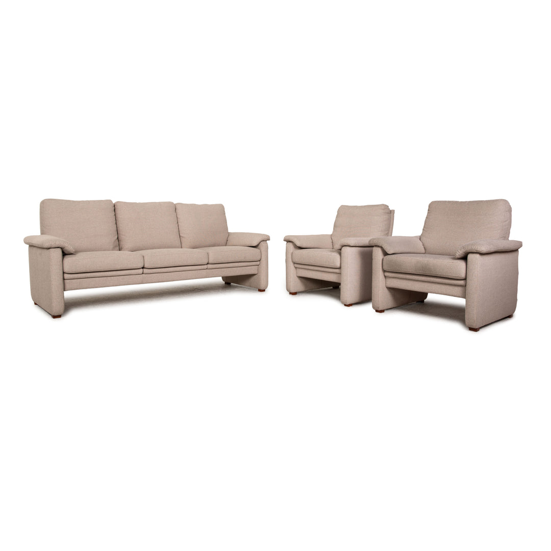 HUKLA fabric sofa set beige three-seater armchair sofa