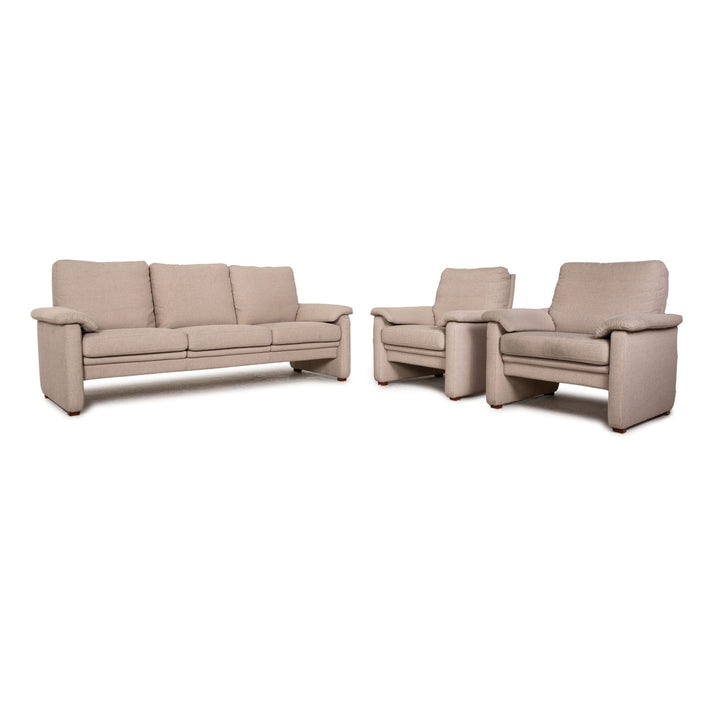 HUKLA fabric sofa set beige three-seater armchair sofa