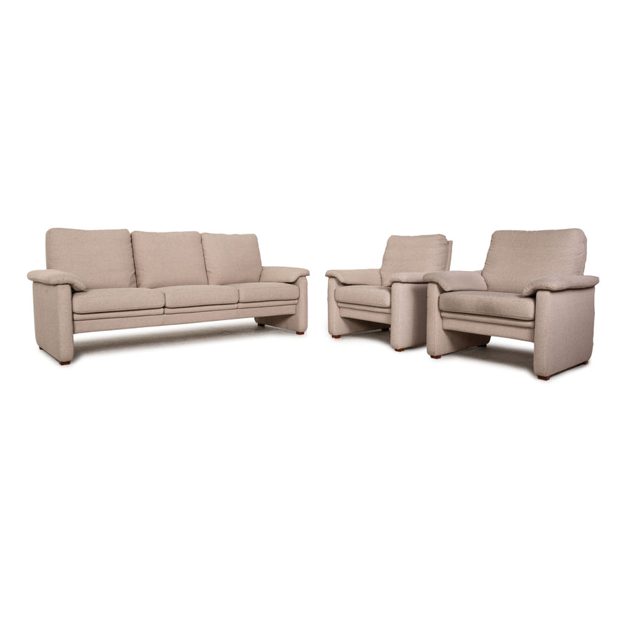 HUKLA fabric sofa set beige three-seater armchair sofa