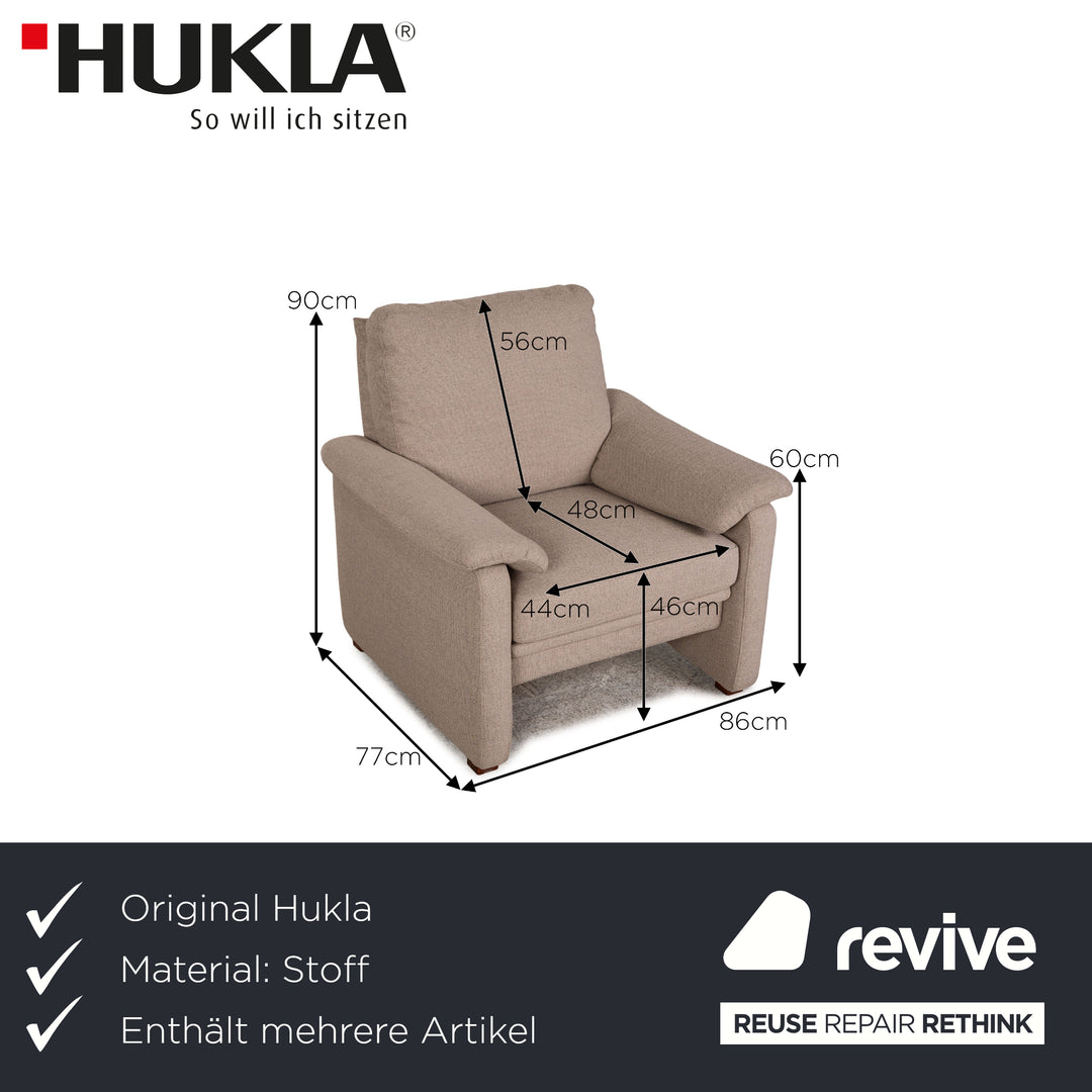 HUKLA fabric sofa set beige three-seater armchair sofa